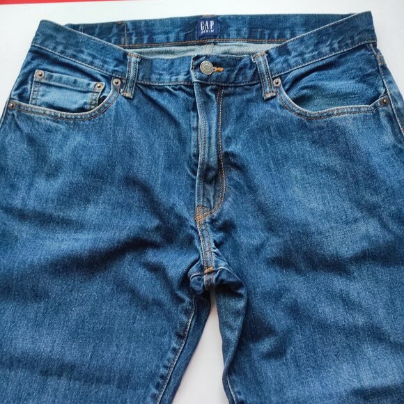 GAP Denim jeans men's size 33/34 denim blue standard fit - Picture 2 of 14